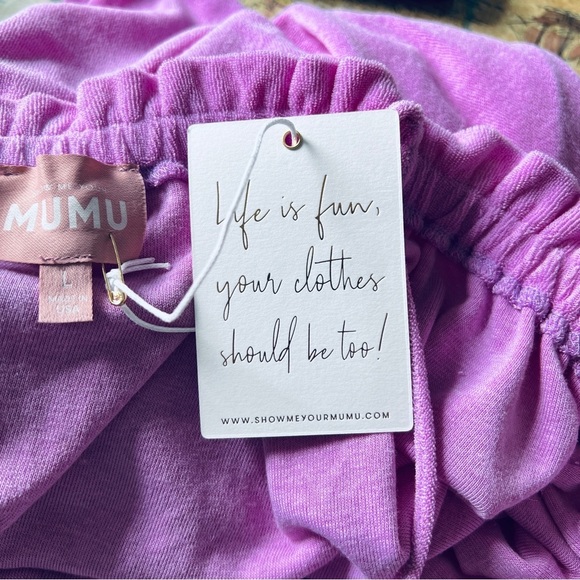 SHOW ME YOUR MUMU Angel Terry Cloth Mini Dress Purple Beach Babe Size Large - Picture 9 of 10